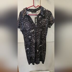 Jawbreaker - Black and White Graphic Polo Dres -XL